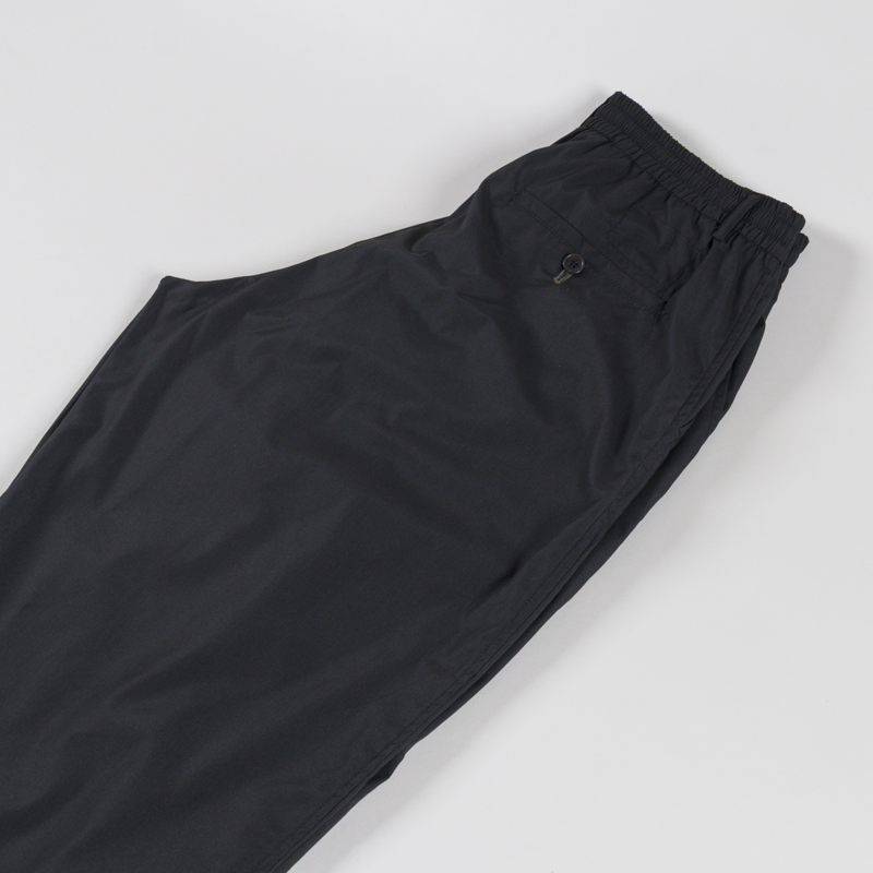 Universal Works Pleated Track Pant Black Recycled Poly Tech-5