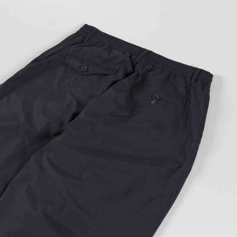 Universal Works Pleated Track Pant Black Recycled Poly Tech-4
