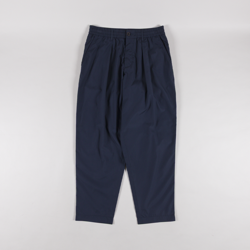 Universal Works Pleated Track Pant Navy Recycled Poly Tech