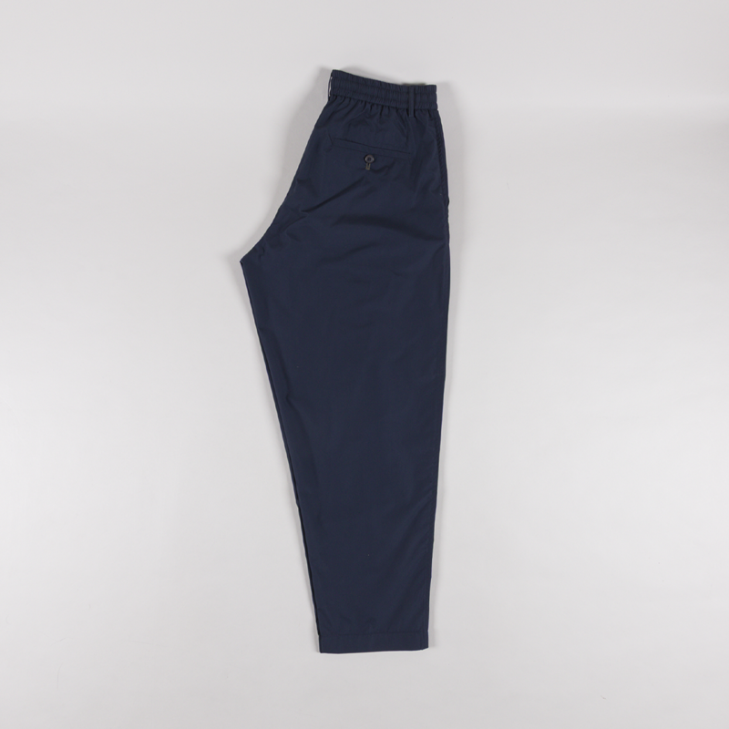 Universal Works Pleated Track Pant Navy Recycled Poly Tech-2