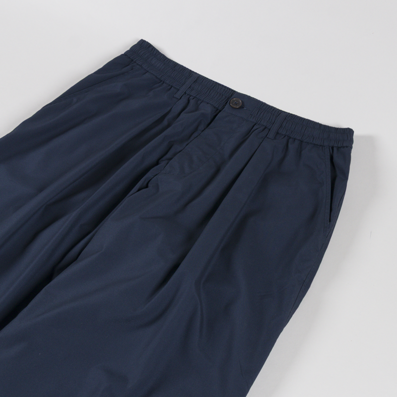Universal Works Pleated Track Pant Navy Recycled Poly Tech-3