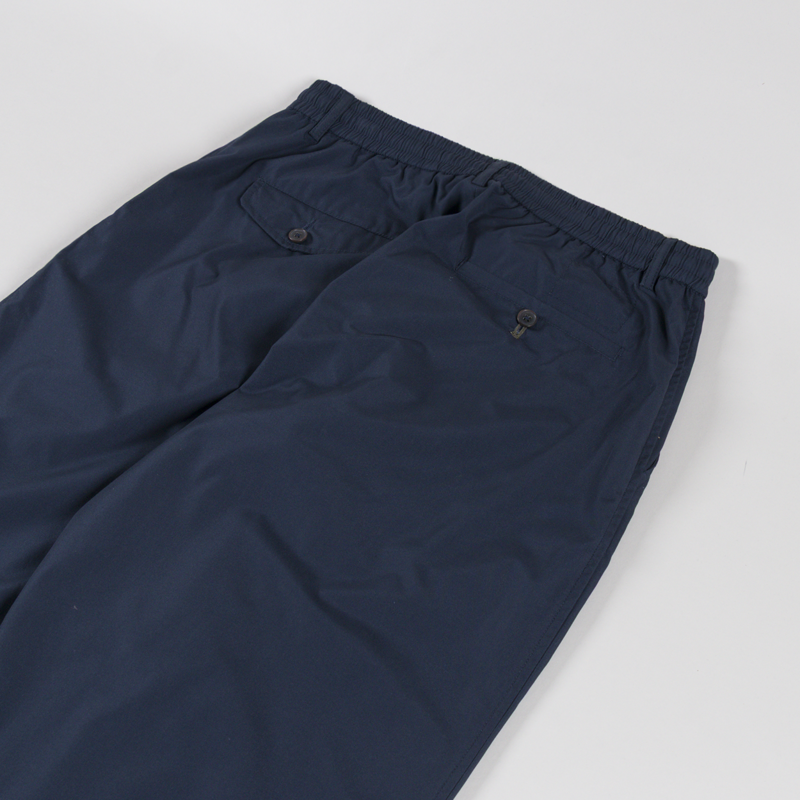 Universal Works Pleated Track Pant Navy Recycled Poly Tech-4