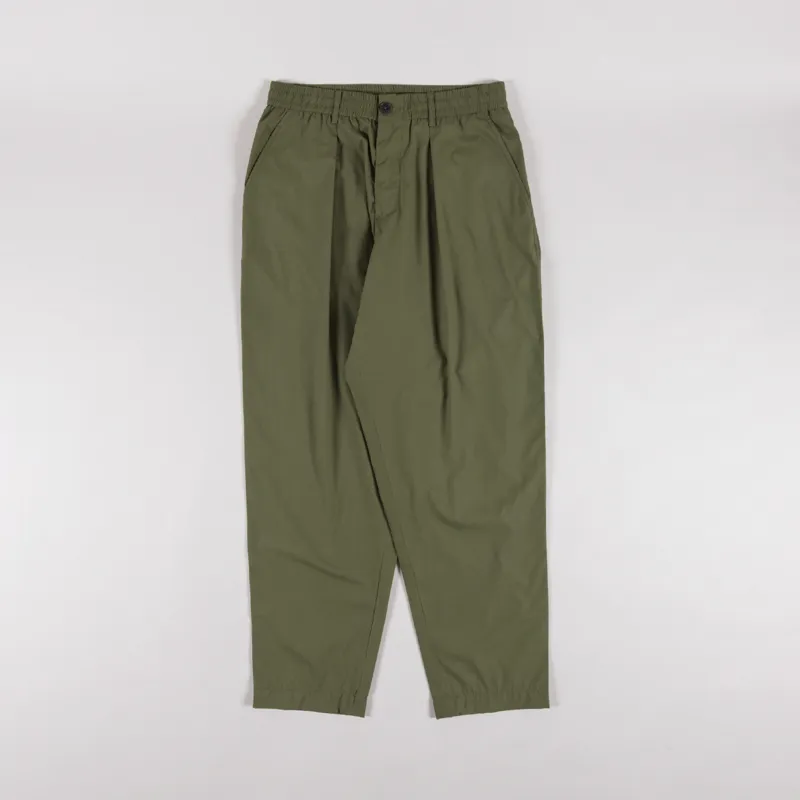 Universal Works Pleated Track Pant Olive Recycled Poly Tech