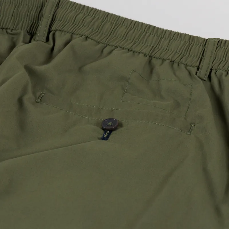 Universal Works Pleated Track Pant Olive Recycled Poly Tech-8