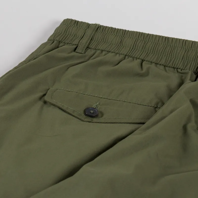 Universal Works Pleated Track Pant Olive Recycled Poly Tech-9