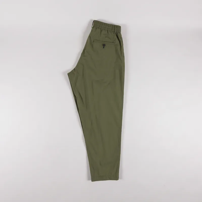 Universal Works Pleated Track Pant Olive Recycled Poly Tech-2
