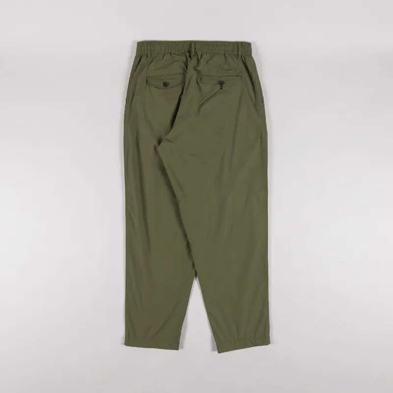 Universal Works Pleated Track Pant Olive Recycled Poly Tech-1