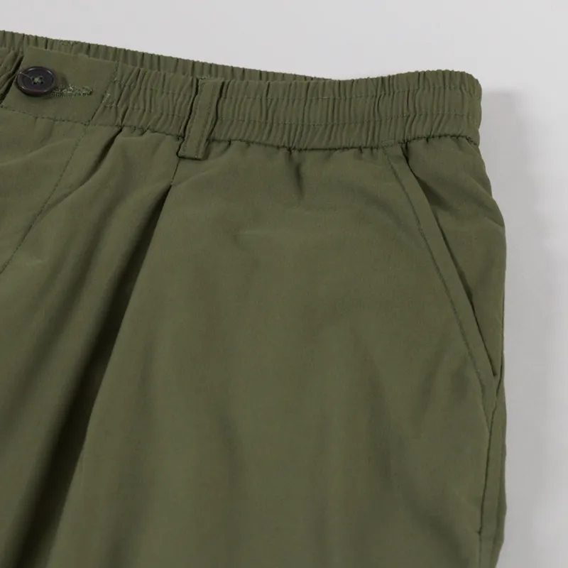 Universal Works Pleated Track Pant Olive Recycled Poly Tech-10