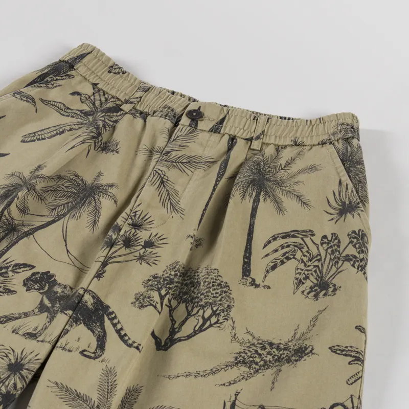 Universal Works Pleated Track Shorts Sand Jungle Toile Twill-2