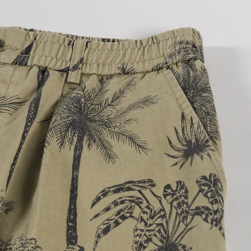 Universal Works Pleated Track Shorts Sand Jungle Toile Twill-7