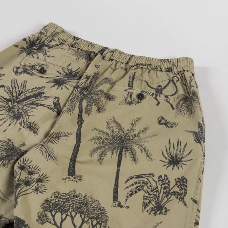 Universal Works Pleated Track Shorts Sand Jungle Toile Twill-3