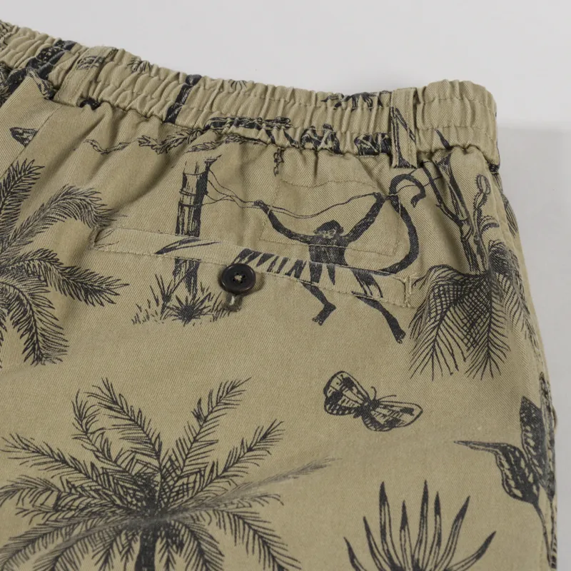 Universal Works Pleated Track Shorts Sand Jungle Toile Twill-4