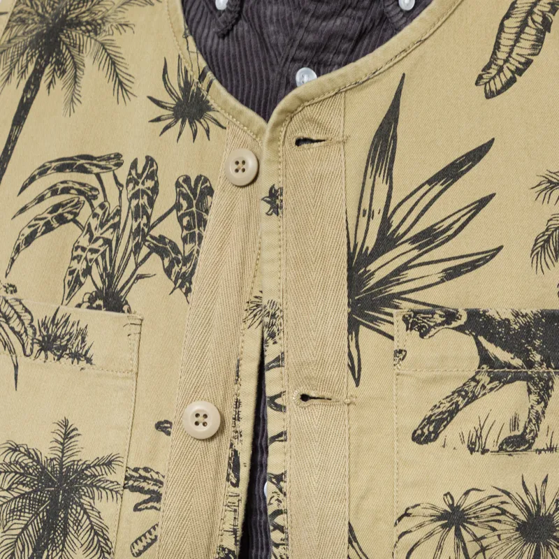 Universal Works 4 Pocket Gilet Sand Jungle Toile Twill-5