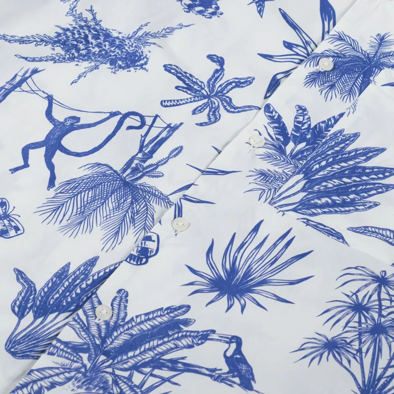 Universal Works Camp Shirt White Jungle Toile Poplin-4