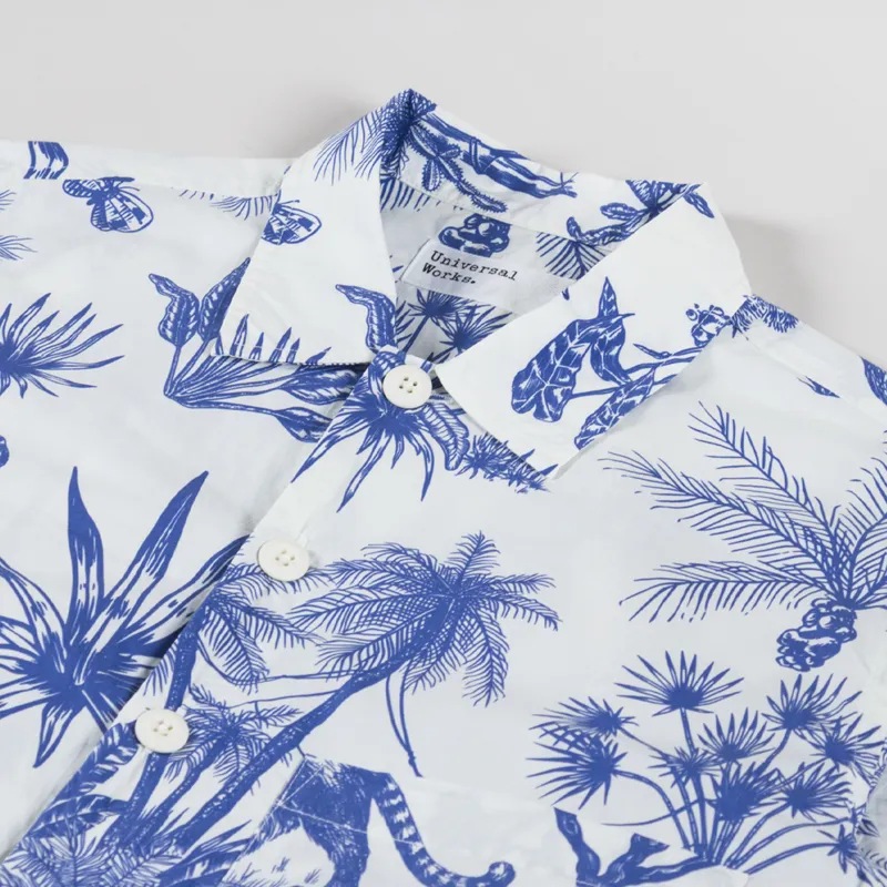Universal Works Fatigue Shirt White Jungle Toile Poplin-4