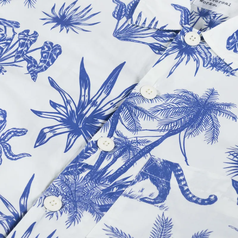 Universal Works Fatigue Shirt White Jungle Toile Poplin-6