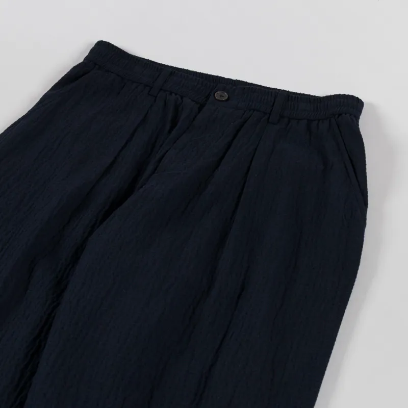 Universal Works Pleated Track Pant Navy Ospina Cotton-3