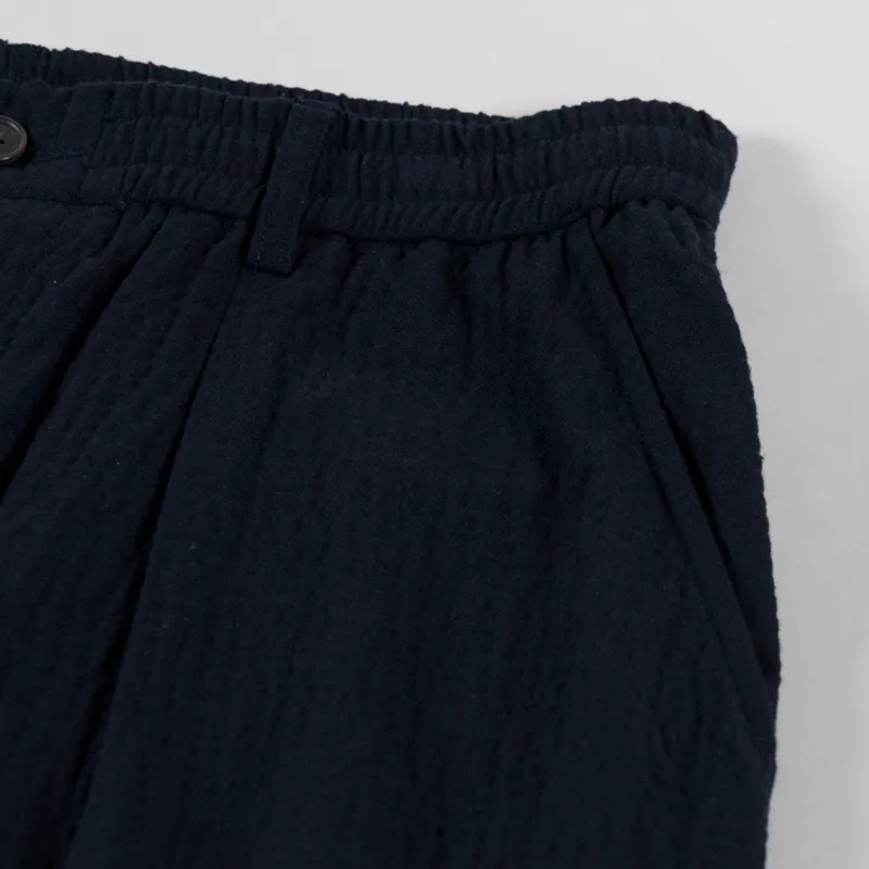 Universal Works Pleated Track Pant Navy Ospina Cotton-9