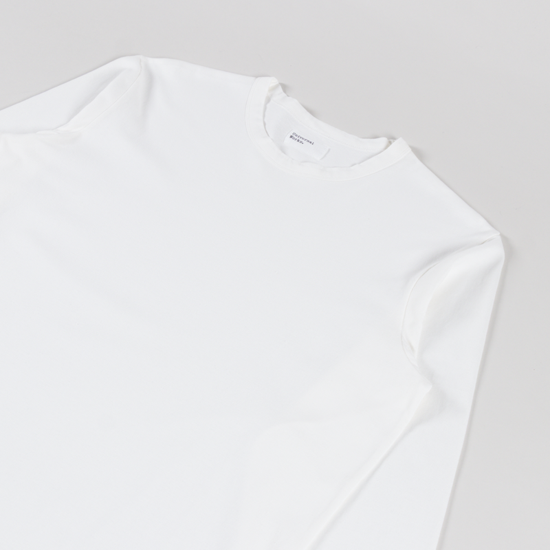 Universal Works Long Sleeve Henry T Shirt Antique White Recycled Bio Jersey-2