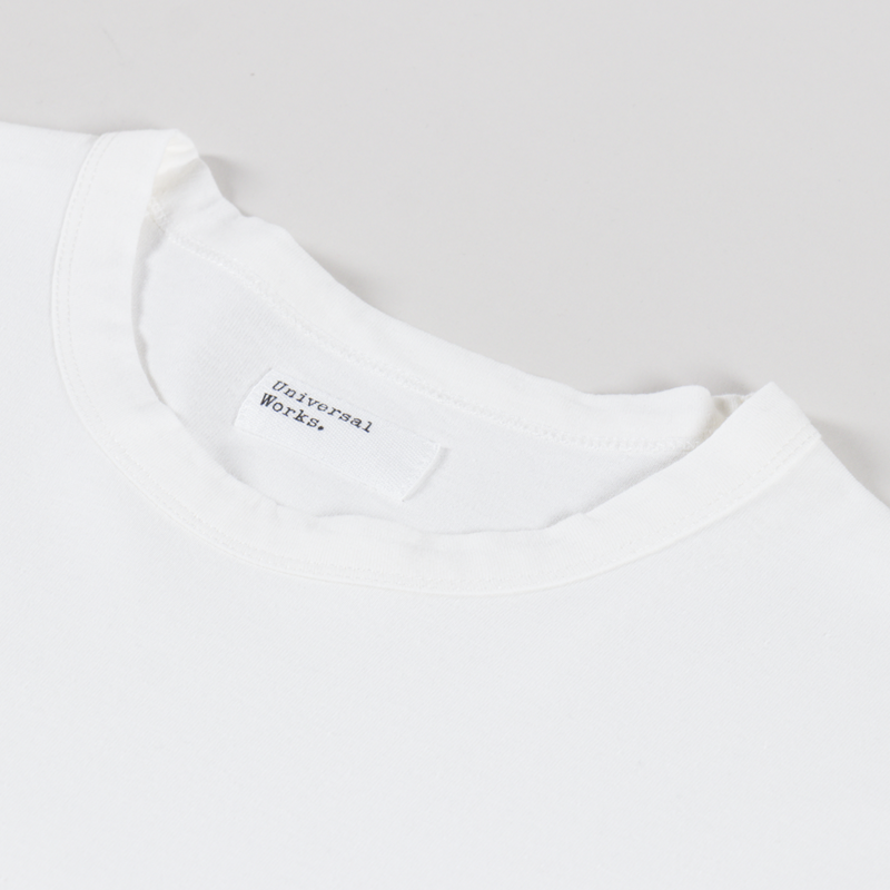 Universal Works Long Sleeve Henry T Shirt Antique White Recycled Bio Jersey-4