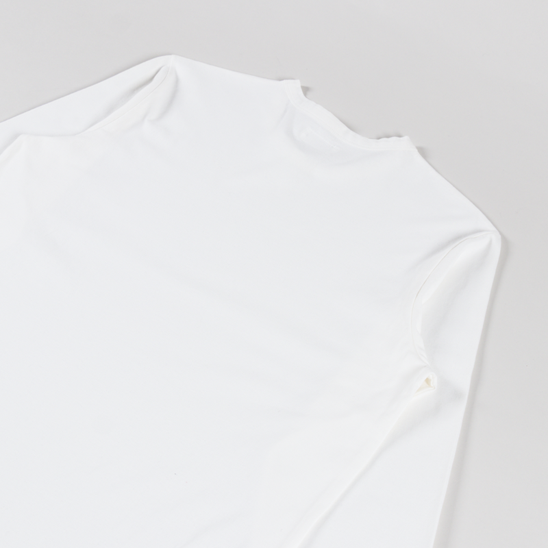 Universal Works Long Sleeve Henry T Shirt Antique White Recycled Bio Jersey-3