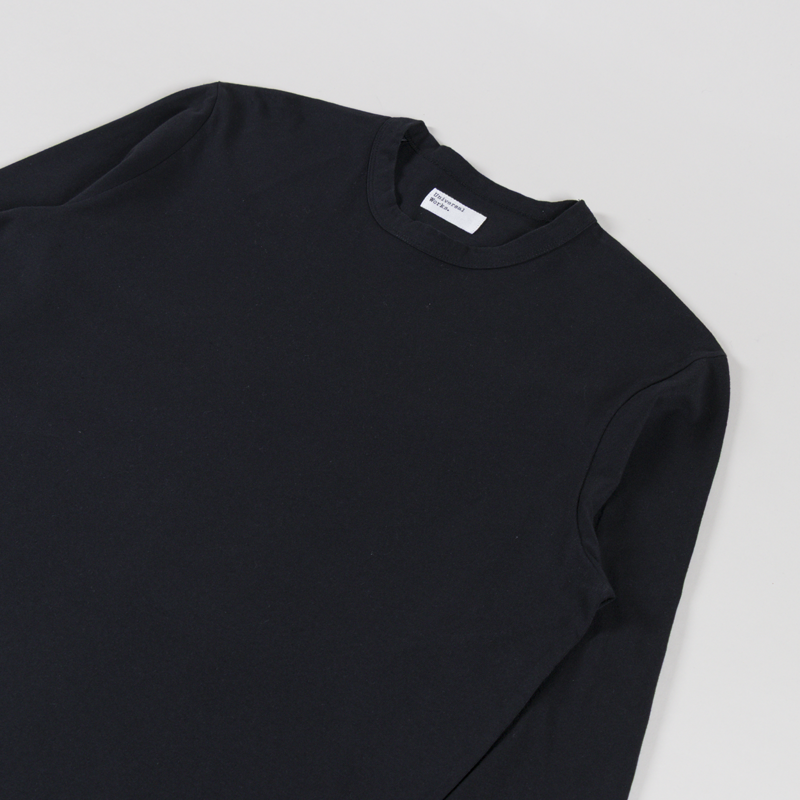 Universal Works Long Sleeve Henry T Shirt Black Recycled Bio Jersey-2