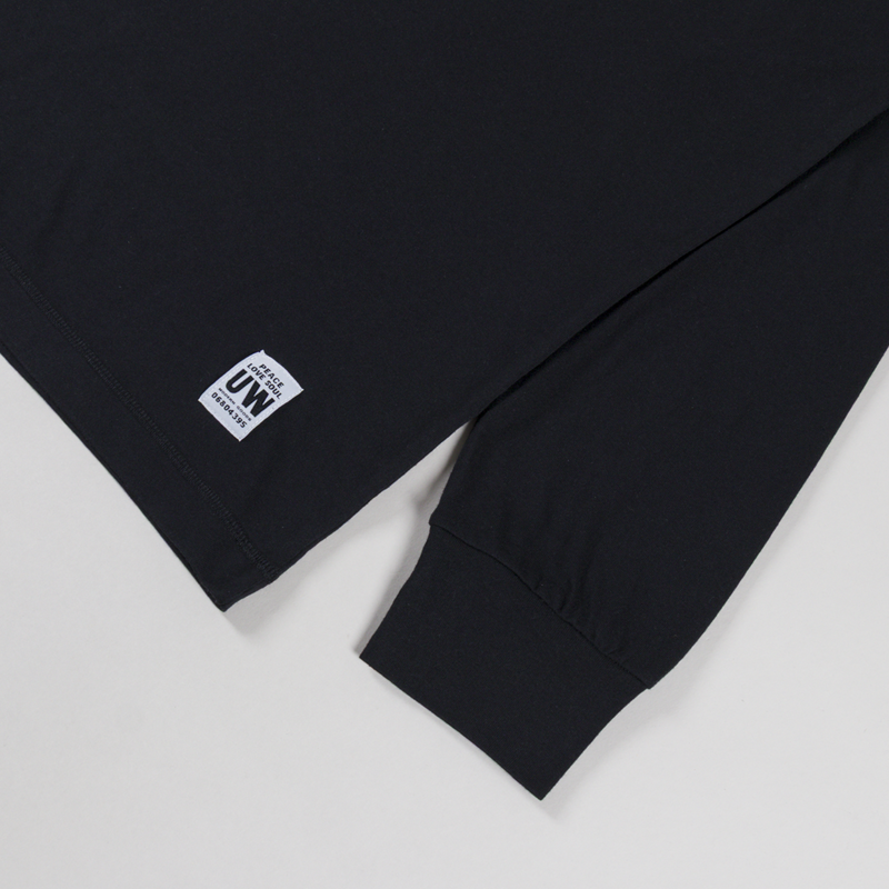 Universal Works Long Sleeve Henry T Shirt Black Recycled Bio Jersey-6