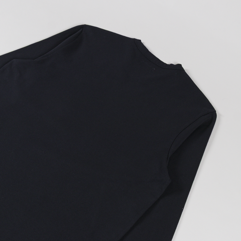 Universal Works Long Sleeve Henry T Shirt Black Recycled Bio Jersey-3