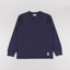 Universal Works Long Sleeve Henry T Shirt Navy Recycled Bio Jersey