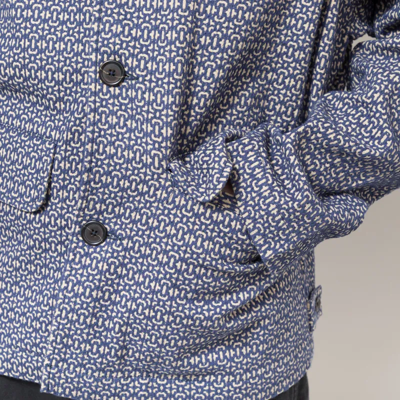 Universal Works Warmus Jacket Navy Konos Cotton-6