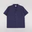 Universal Works Road Shirt Navy Sido Linen Mix