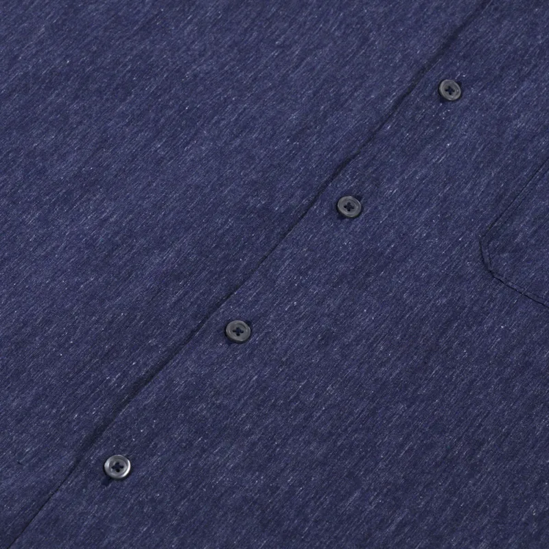 Universal Works Road Shirt Navy Sido Linen Mix-4