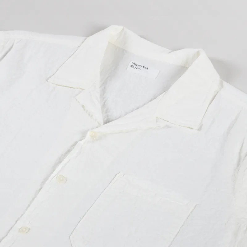 Universal Works Road Shirt Ecru Arten Seersucker-2