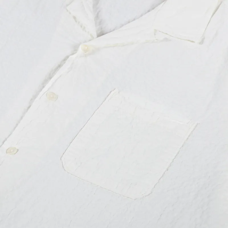 Universal Works Road Shirt Ecru Arten Seersucker-3
