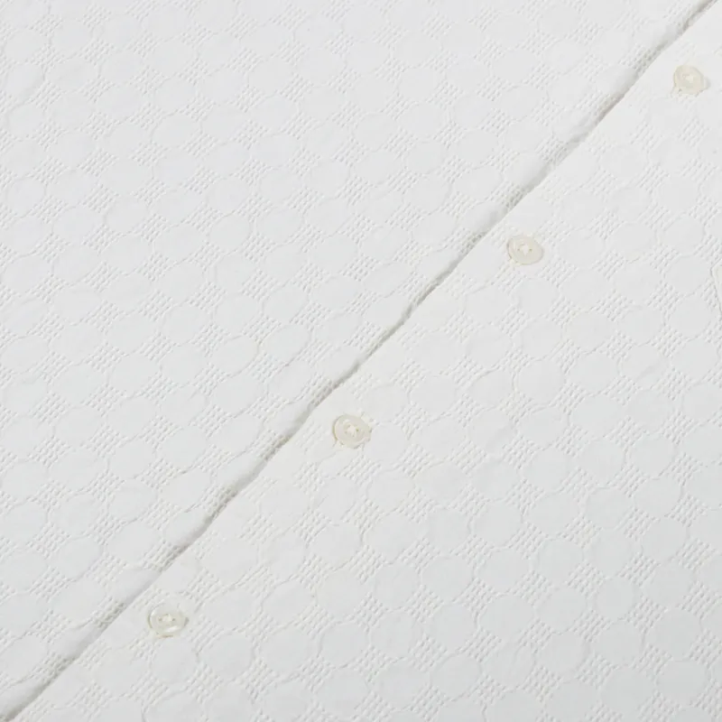 Universal Works Road Shirt Ecru Dot Waffle-4