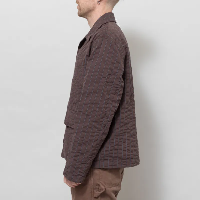 Universal Works Franck Jacket Brown Chester Stripe-2