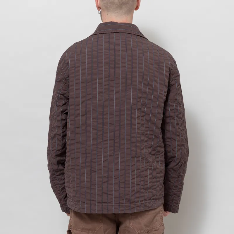 Universal Works Franck Jacket Brown Chester Stripe-3