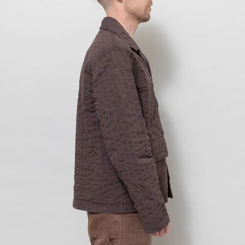 Universal Works Franck Jacket Brown Chester Stripe-4