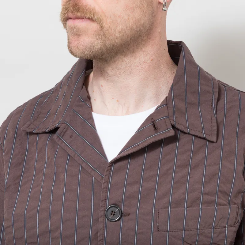 Universal Works Franck Jacket Brown Chester Stripe-5