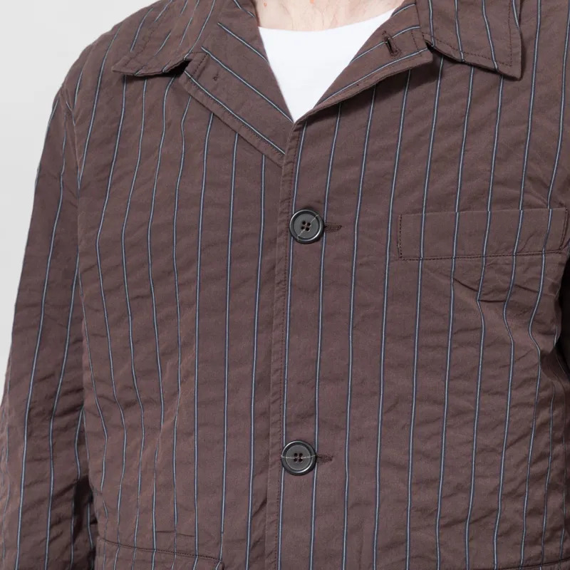 Universal Works Franck Jacket Brown Chester Stripe-6
