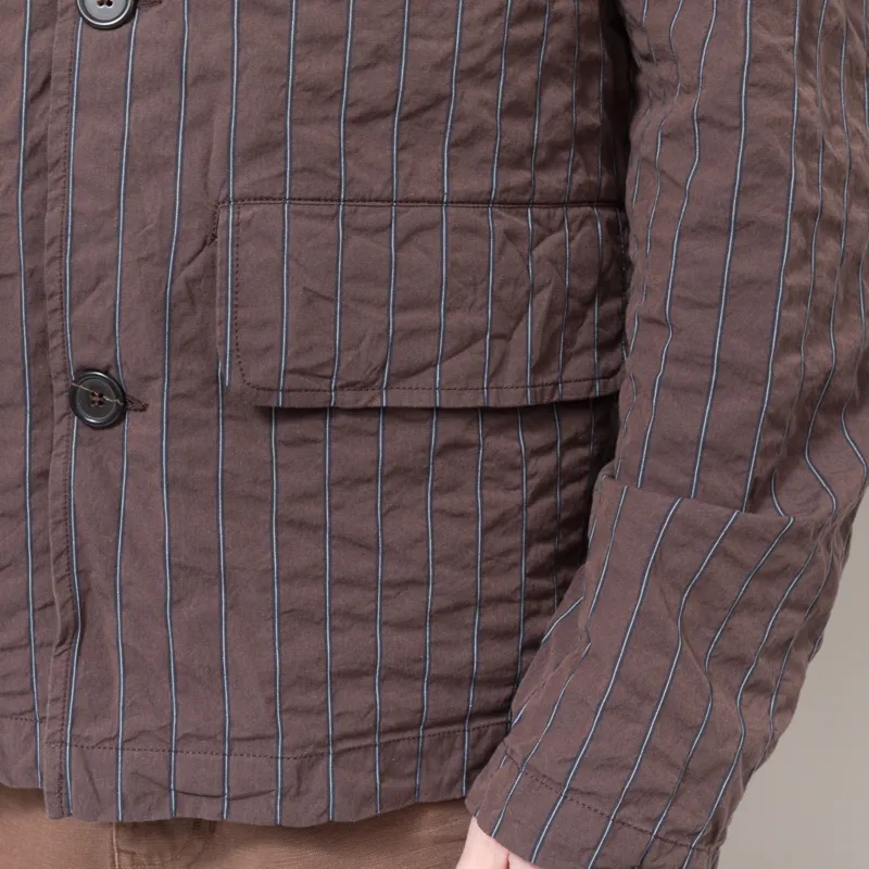 Universal Works Franck Jacket Brown Chester Stripe-8