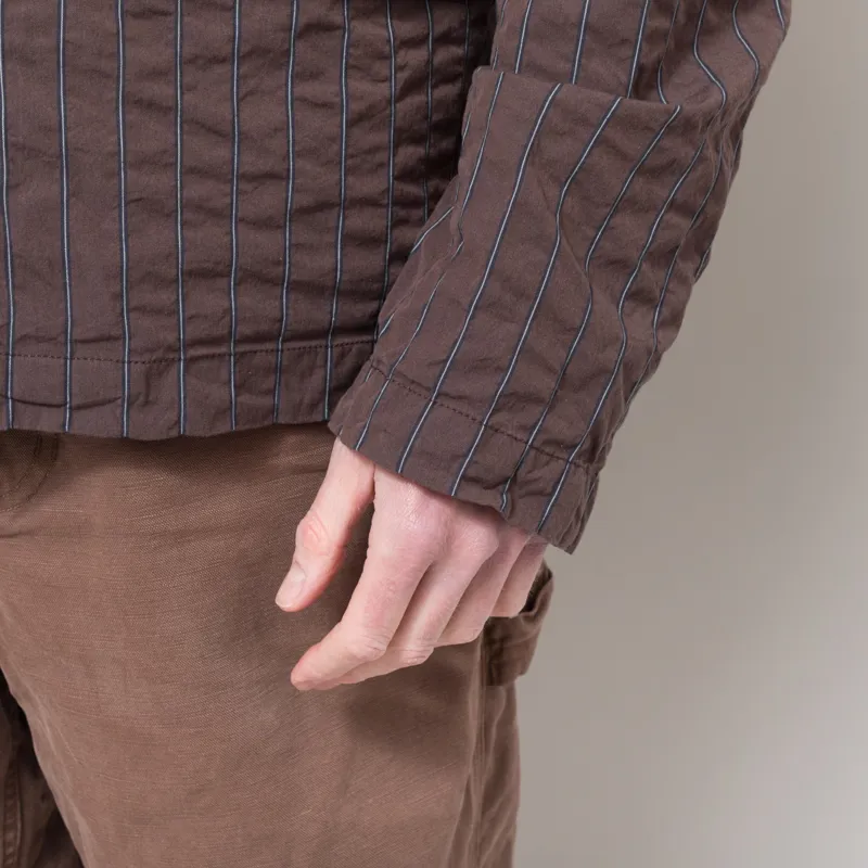 Universal Works Franck Jacket Brown Chester Stripe-9