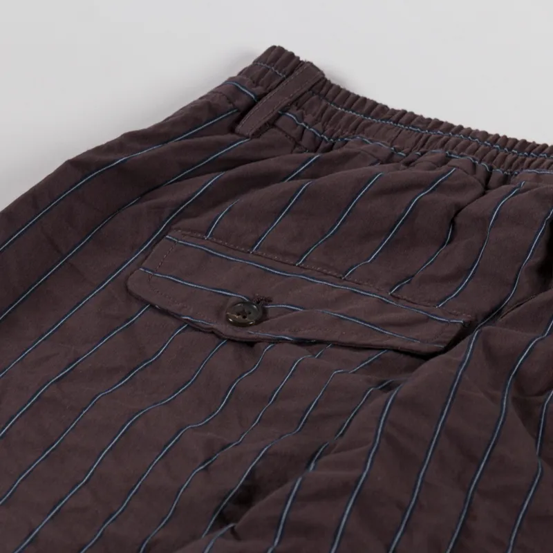Universal Works Pleated Track Pant Brown Chester Stripe-8
