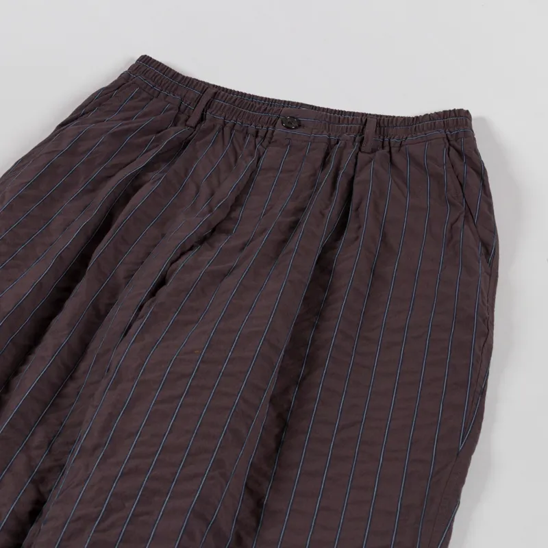 Universal Works Pleated Track Pant Brown Chester Stripe-2