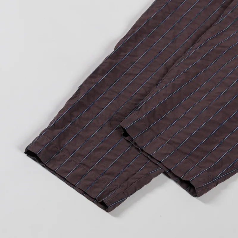 Universal Works Pleated Track Pant Brown Chester Stripe-5