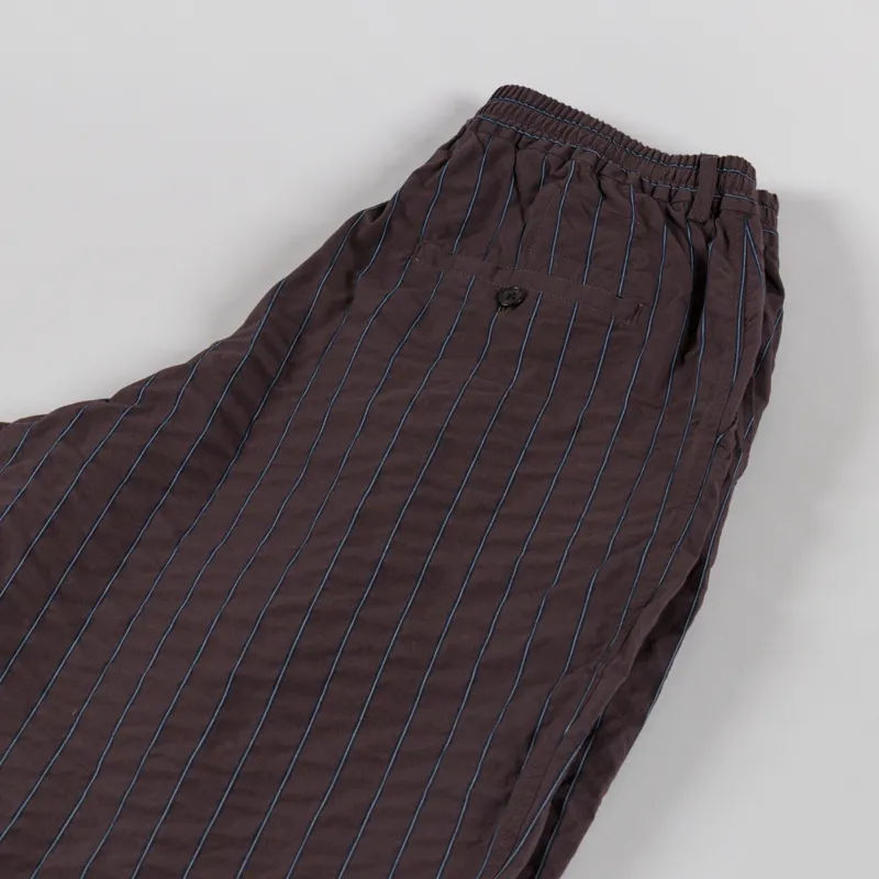 Universal Works Pleated Track Pant Brown Chester Stripe-4