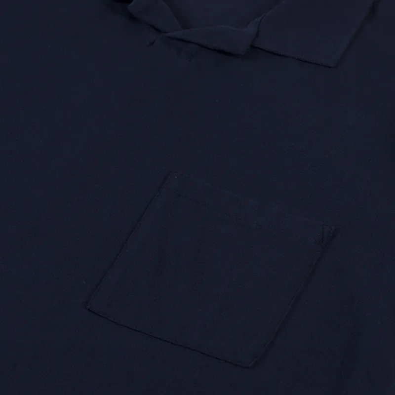 Universal Works Vacation Polo Bright Navy Piquet-3