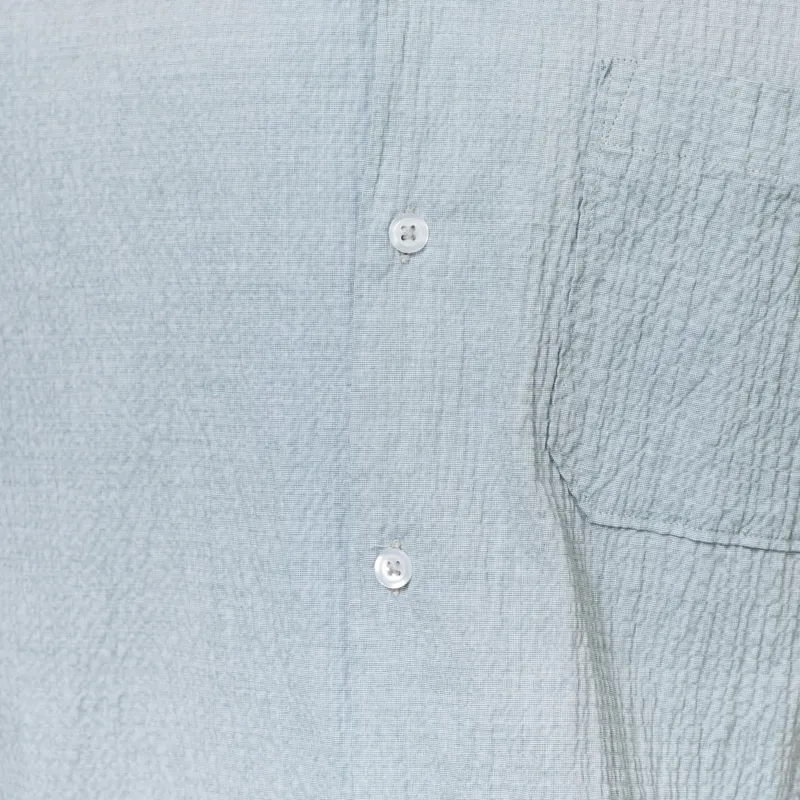 Universal Works Road Shirt Green Seersucker-7