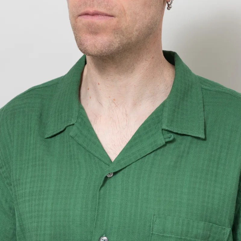 Universal Works Road Shirt Green Letts Cotton-4