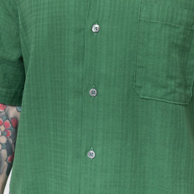 Universal Works Road Shirt Green Letts Cotton-7